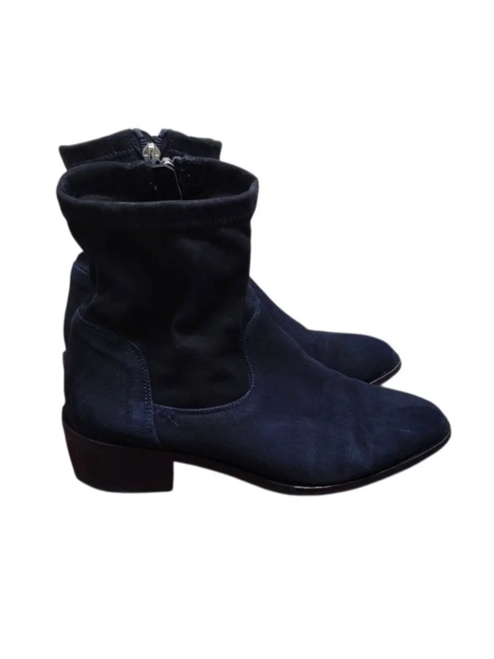 Aquatalia Italy Navy Blue Suede Ankle Boots Women’s 8 Waterproof Sock Booties